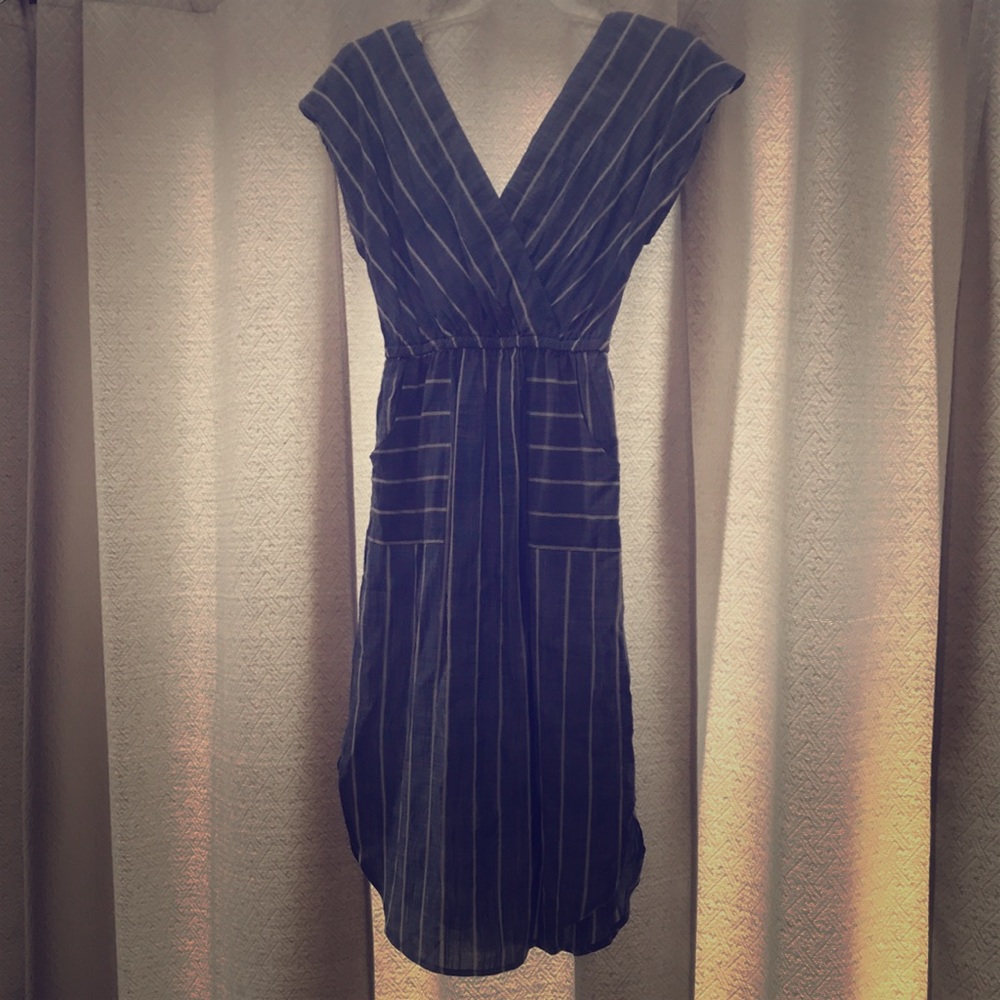 Blue and White Linen Dress